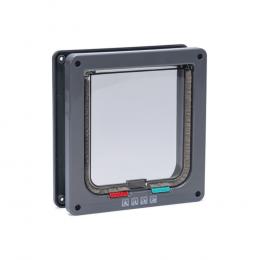 Karlie Katzenklappe mit 4-Wege-Verschluss - grau: L 23,5 x B 25,2 cm