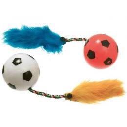 Katzenspielball mit Rassel und Pl�schschwanz 2 Stk.