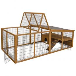 Kerbl Pet Freilaufgehege mit Plastikdach & Ausbruchsperre - L 220 x B 115 x H 75 cm