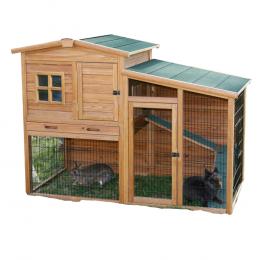 Kerbl Pet Kleintierstall Fortuna inkl. Freigehege - L 220 x B 115 x H 75 cm (2 Pakete*)