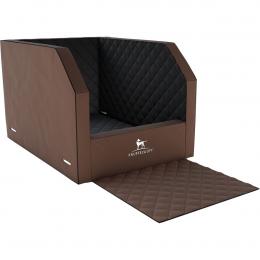 Knuffelwuff Cargo Hunde Auto Transportbox für den Rücksitz Braun/Schwarz 60x105x50cm