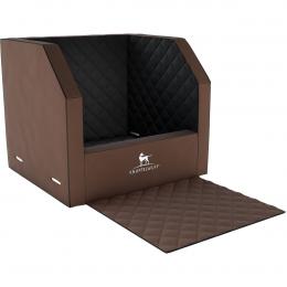Knuffelwuff Cargo Hunde Auto Transportbox für den Vordersitz Braun/Schwarz 55x45x35cm