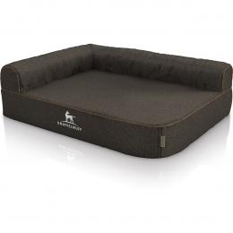 Knuffelwuff orthopädisches Eck Hundebett Marlie Links Schwarz XXL