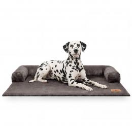 Knuffelwuff Sofaschutz aus Cord Hudson Braungrau XL