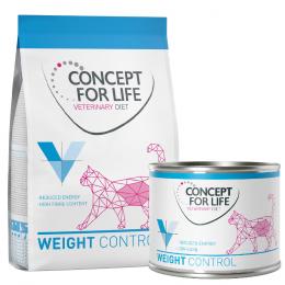 Kombi-Paket: Concept for Life Veterinary Diet Weight Control - 350 g Trockenfutter + 6 x 200 g Nassfutter