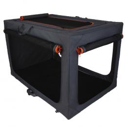 Kombi-Paket: Faltbare Nylonbox Alu deluxe + Kuschelkissen für Hundeboxen - Größe L: Faltbox + Kuschelkissen