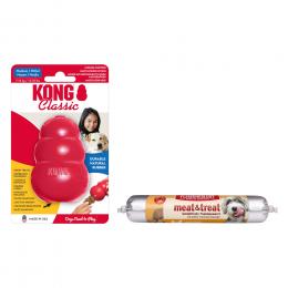 Angebot für KONG Classic Spielzeug + 80 g Fleischeslust meat & treat Trainingswurst gratis! - M (8,5 cm) + 80 g Geflügel - Kategorie Hundefutter & Zubehör / Hundespielzeug / KONG / -.  Lieferzeit: 1-2 Tage -  jetzt kaufen.
