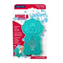 KONG Dog Massagebürste Zoom Groom - Türkis: L 12 x B 7 x H 7 cm