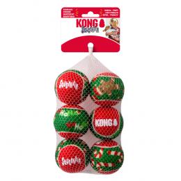 KONG Holiday SqueakAir Bälle, 6 Stück - Größe S: Ø 5 cm