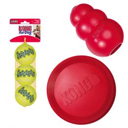 KONG Sparset: Frisbee, KONG Classic, Tennisbälle - Large (Frisbee, Classic L, Tennisbälle L 2er Pack)