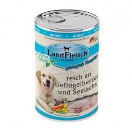 LandFleisch Dog Classic Geflügelherzen und Seelachs 6x400g