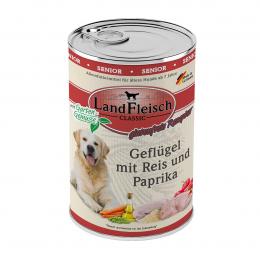 LandFleisch Dog Classic Senior Geflügel, Reis und Paprika 6x400g