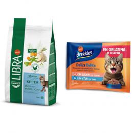 Libra Trockenfutter + 4 x 85 g Brekkies Daily Delice Lachs & Thunfisch gratis! - 1,5 kg Kitten Huhn