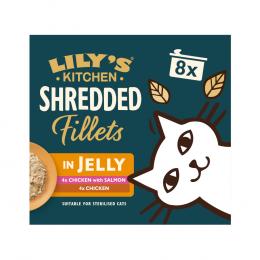 Lily's Kitchen Shredded Fillets für Katzen 8 x 70 g - Mixpaket in Gelee (2 Sorten)