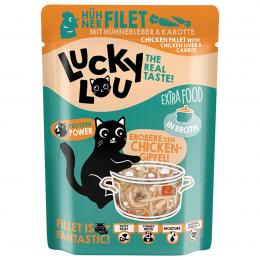 Lucky Lou Extra Food Huhn, Hühnerleber in Broth 12x70 g
