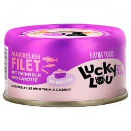 Lucky Lou Extra Food Makrele, Thunfisch in Broth, Dose 24x70 g