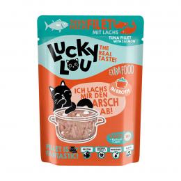 Lucky Lou Extra Food Thunfisch und Lachs in Broth 12x70g