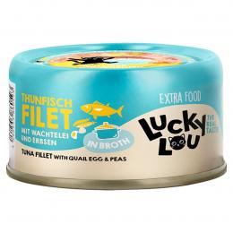 Lucky Lou Extra Food Thunfisch, Wachtelei in Broth, Dose 12x70 g