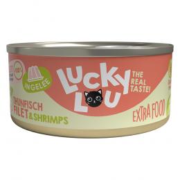 Angebot für Lucky Lou Extrafood in Jelly 18 x 70 g - Thunfisch & Shrimps - Kategorie Katze / Katzenfutter nass / Lucky Lou / Adult Extrafood.  Lieferzeit: 1-2 Tage -  jetzt kaufen.