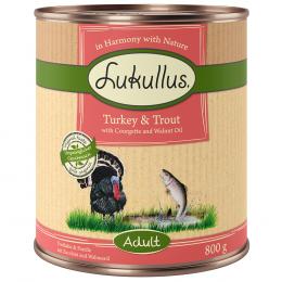 Lukullus Naturkost Adult Getreidefrei 6 x 800 g Truthahn & Forelle