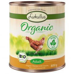 Lukullus Organic Adult Huhn mit Karotte (glutenfrei) - 6 x 800 g