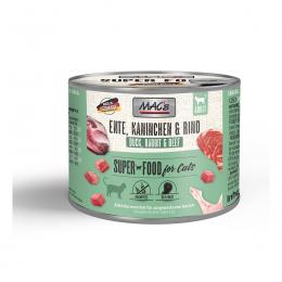 MAC's Cat Fleischmenü Ente, Kaninchen und Rind 6x200g