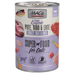 MAC's Cat Kitten 6 x 400 g - Kitten Pute, Rind & Ente