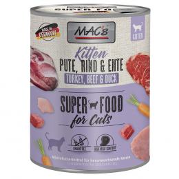 MAC's Cat Kitten 6 x 800 g - Kitten Pute, Rind & Ente