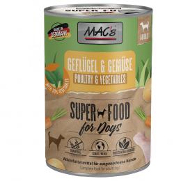 MAC's Nassfutter für Hunde 24 x 400 g   - Geflügel & Gemüse