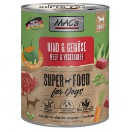 MAC's Nassfutter für Hunde 6 x 800 g - Rind & Gemüse