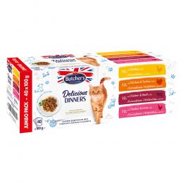 Megapack Butcher's Delicious Dinners 40 x 100 g - Hühnchenauswahl in Gelee (4 Sorten)