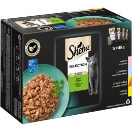 Megapack Sheba Varietäten Frischebeutel 24 x 85 g - Selection in Sauce Feine Vielfalt