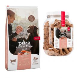 mera pure sensitive Kombi-Paket: 12,5 kg Trockenfutter + 3 x 600 g Goody Snacks - Adult Lachs & Reis 12,5 kg + Goody Snacks Lachs & Reis 3 x 600 g
