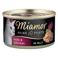 Miamor Feine Filets Dose 6 x 100 g - Huhn & Schinken in Jelly