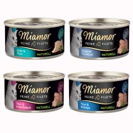 Miamor Feine Filets Naturelle 12 x 80 g - Mixpaket (4 Sorten)