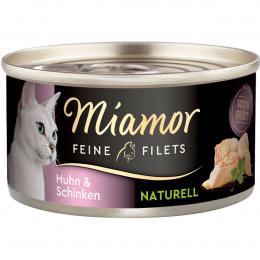 Miamor Feine Filets Naturelle Huhn und Schinken 80g Dose 48x80g