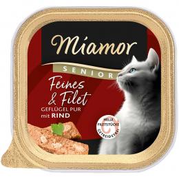Miamor Feines & Filet Senior Geflügel Pur mit Rind 16x100 g