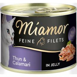 Miamor Katzen-Nassfutter Feine Filets in Jelly Thunfisch und Calamari 12x185g