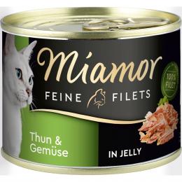 Miamor Katzen-Nassfutter Feine Filets in Jelly Thunfisch und Gemüse 12x185g