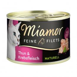 MIAMOR Nassfutter Feine Filets Naturelle Thun und Krebsfleisch 12x156g