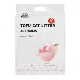 MichuPet Katzenstreu aus Tofu - Pfirsich - Pfirsich / 6 Liter