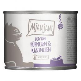MjAMjAM Duo 6 x 200 g - saftiges Huhn & Kaninchen an gedämpftem Kürbis
