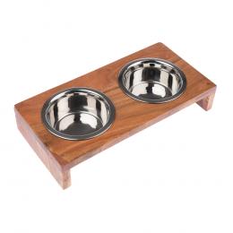 Modern Living Napfbar aus Holz Nellore - 2 x 850 ml, Ø 16,5 cm