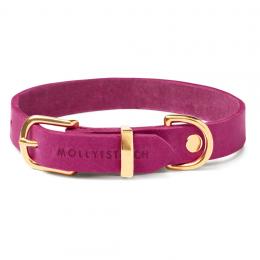 Molly & Stitch Butter Hundehalsband - Flamingo / goldener Karabiner / XL