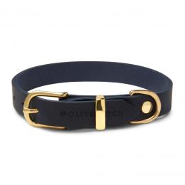 Molly & Stitch Butter Hundehalsband - Navy Blau / goldener Karabiner / XS