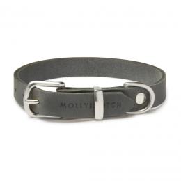 Molly & Stitch Butter Hundehalsband - Zeitlos Grau / silberner Karabiner / XS