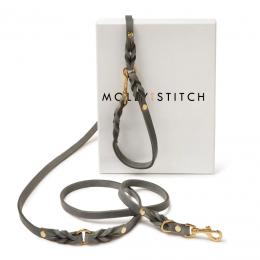 Molly & Stitch Butter Hundeleine 3X Verstellbar - Zeitlos Grau / goldener Karabiner / S