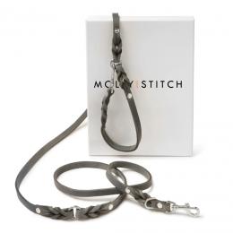 Molly & Stitch Butter Hundeleine 3X Verstellbar - Zeitlos Grau / silberner Karabiner / L