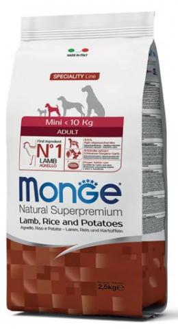 Monge Hundefutter Monoproteico Mini Lamm / Reis / Kartoffeln 2,5 Kg