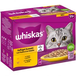 Multipack Whiskas Senior Frischebeutel 12 x 85 g - 11+ Geflügelauswahl in Gelee